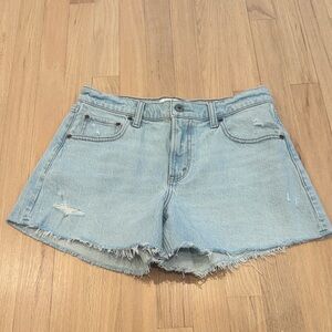 Abercrombie A Line Mid Rise Light Wash Jean Shorts